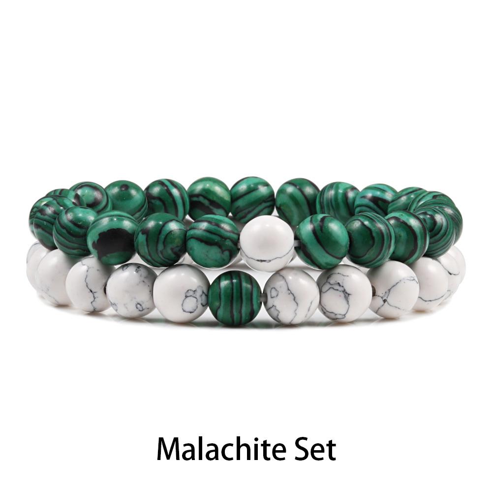 1-2 STK Perlen Armbänder Armreifen Set Natur Lavastein Paare Distanz Energie Elastisches Seil Männer Frauen Beste Freundin Schmuck Geschenk von Joom DACH