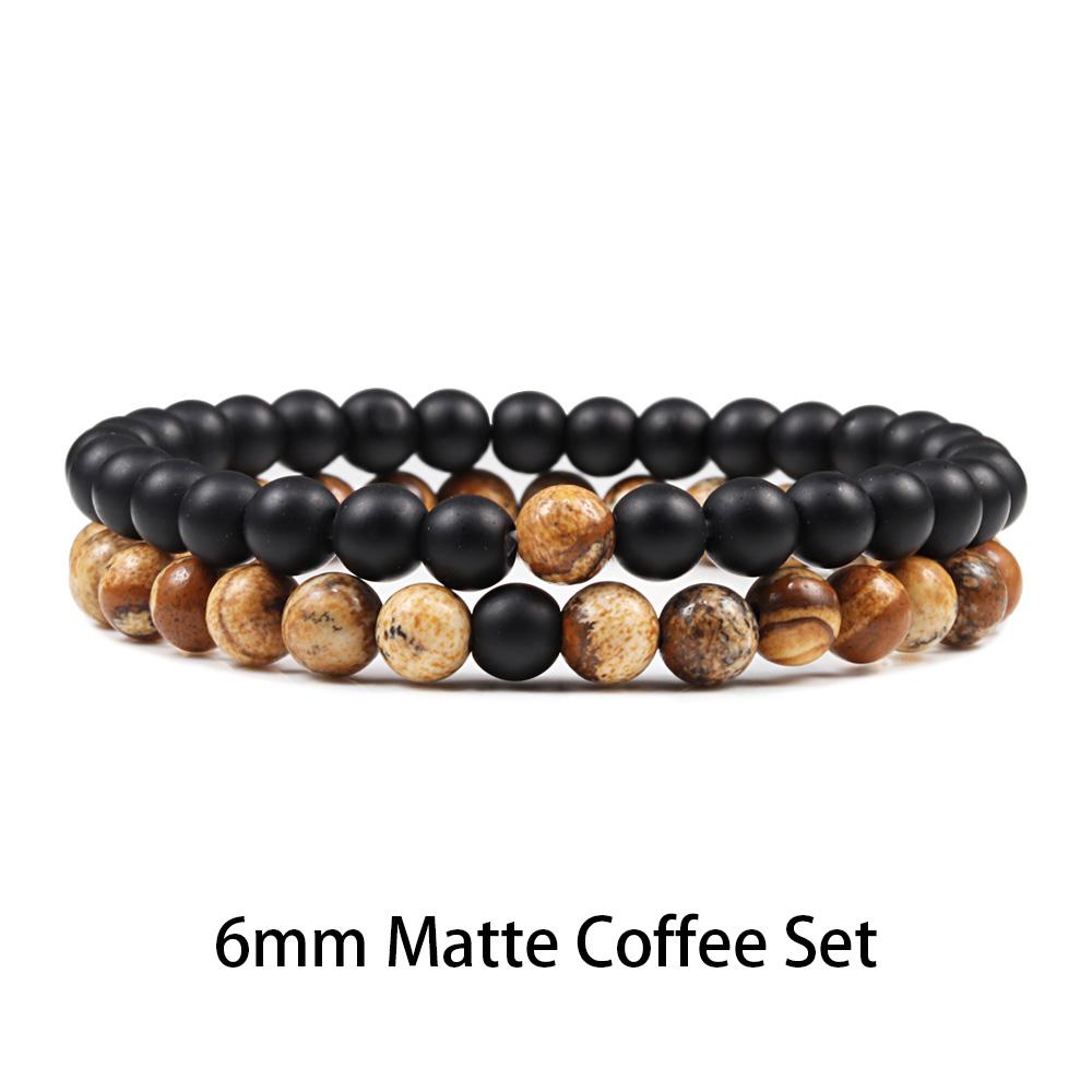 1-2 STK Perlen Armbänder Armreifen Set Natur Lavastein Paare Distanz Energie Elastisches Seil Männer Frauen Beste Freundin Schmuck Geschenk von Joom DACH