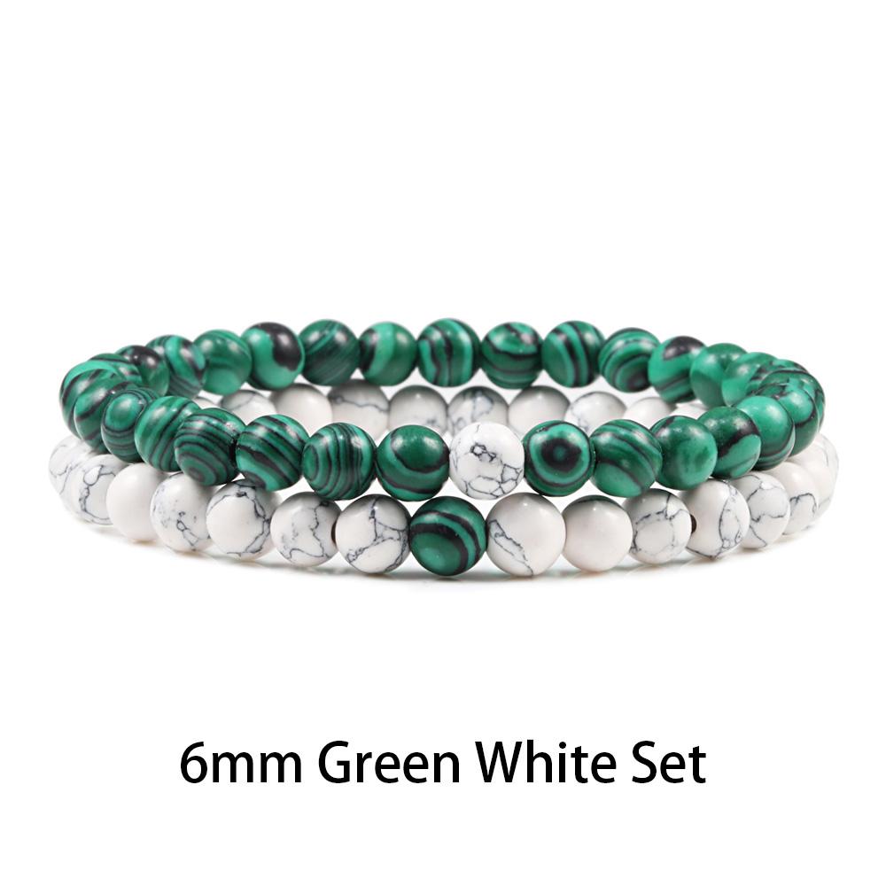 1-2 STK Perlen Armbänder Armreifen Set Natur Lavastein Paare Distanz Energie Elastisches Seil Männer Frauen Beste Freundin Schmuck Geschenk von Joom DACH