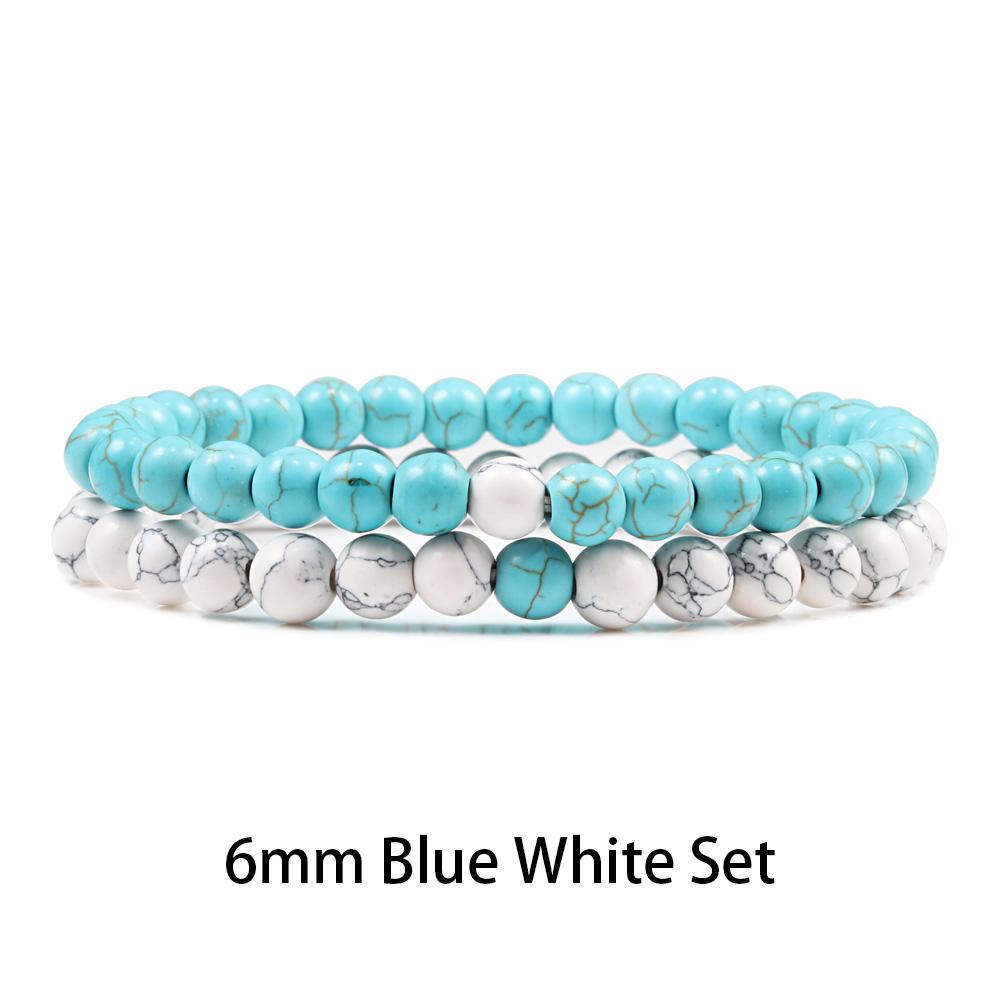 1-2 STK Perlen Armbänder Armreifen Set Natur Lavastein Paare Distanz Energie Elastisches Seil Männer Frauen Beste Freundin Schmuck Geschenk von Joom DACH