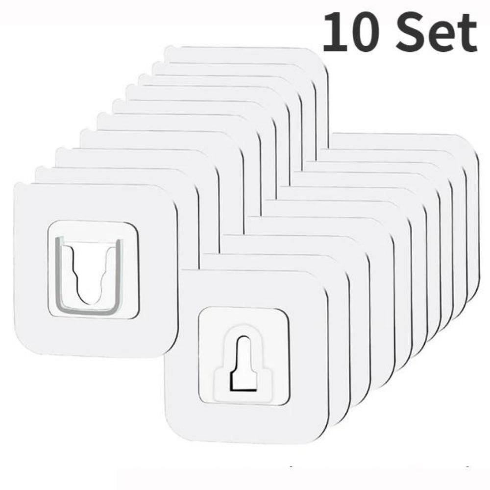 1-30 Stück selbstklebende Wandhaken, transparent, doppelseitig, Haken für Küche, Bad, Aufbewahrung, Kleiderbügel, Stecker, Saugnapfhalter, Home Organizer 10 Set von Joom DACH