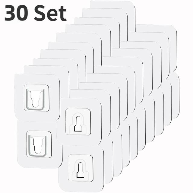 1-30 Stück selbstklebende Wandhaken, transparent, doppelseitig, Haken für Küche, Bad, Aufbewahrung, Kleiderbügel, Stecker, Saugnapfhalter, Home Organizer 30 Set von Joom DACH
