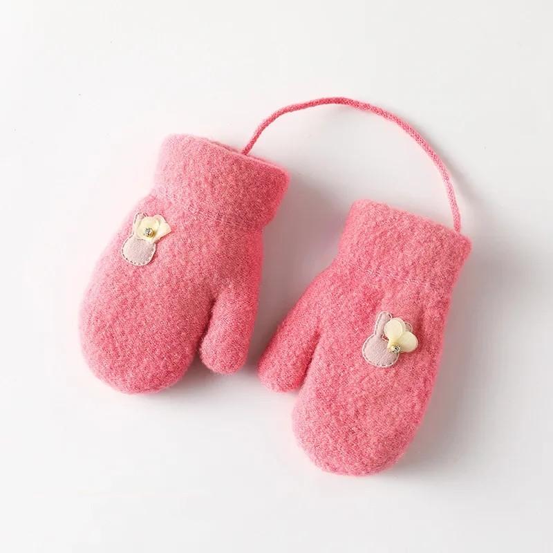 1-6 Jahre alt Baby Fäustlinge Neugeborene Kinder Kinder Winterhandschuhe Mohair Plüsch Dicke Jungen Mädchen Handschuhe M von Joom DACH