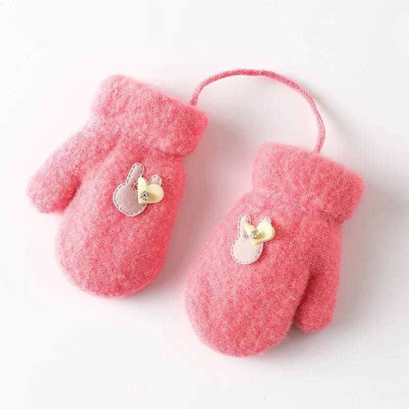 1-6 Jahre alt Baby Fäustlinge Neugeborene Kinder Kinder Winterhandschuhe Mohair Plüsch Dicke Jungen Mädchen Handschuhe S von Joom DACH