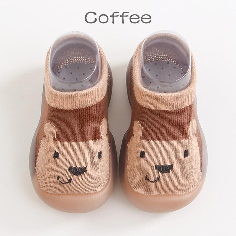 1 Paar Anti-Rutsch-Kleinkindschuhe im Tierstil, Babysocken, Schuhe, weiche Gummischuhe für Jungen und Mädchen, modisch 22/23 kaffeebraun von Joom DACH