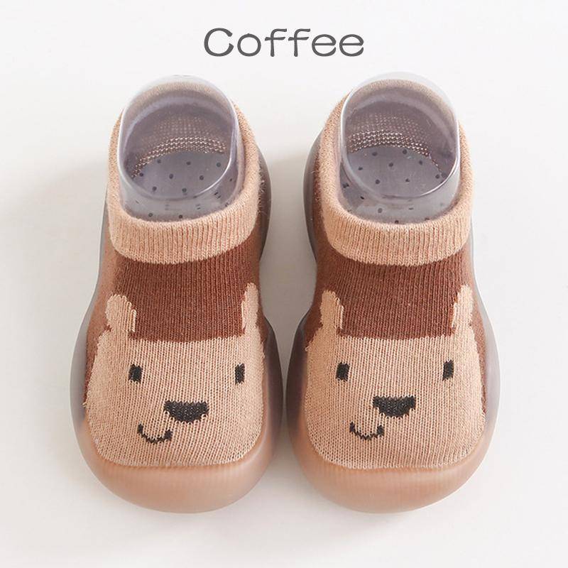 1 Paar Anti-Rutsch-Kleinkindschuhe im Tierstil, Babysocken, Schuhe, weiche Gummischuhe für Jungen und Mädchen, modisch 22/23 kaffeebraun von Joom DACH