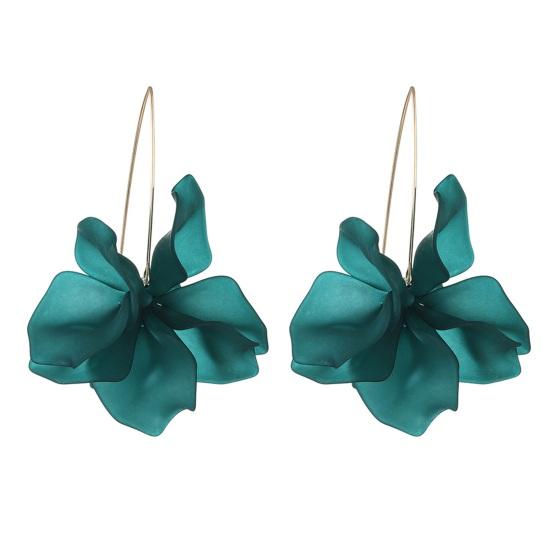 1 Paar Blütenblatt Anhänger Tropfen Ohrringe Lange Stil Baumeln Ohrringe Frauen Piercing Haken Ohrringe Schmuck Geschenk dunkelgrüne von Joom DACH