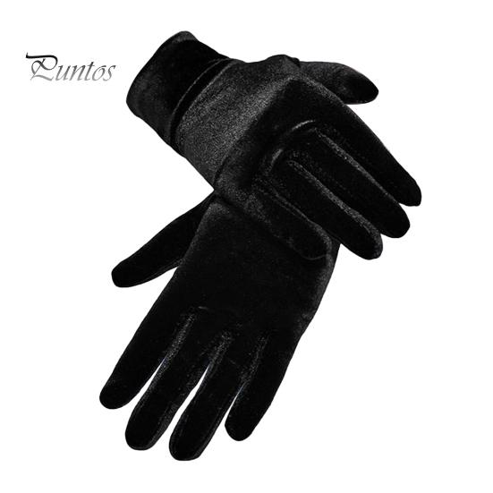 1 Paar Damen-Herbst-/Winterhandschuhe aus Samt, fünf Finger, einfarbig, Einkaufsführer-Handschuhe, dick, rutschfest, warm, winddicht, Abschlussball, Party, Schmuck, Shop-Verkauf schwarz von Joom DACH
