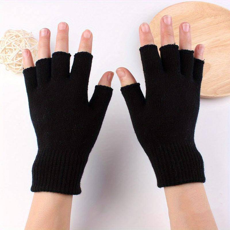 1 Paar Damen Warme Und Strapazierfähige Halbfinger Strickhandschuhe Zum Radfahren schwarz 1 Paar Damen Warme Und Strapazierfähige Halbfinger Strickhandschuhe Zum Radfahren schwarz von Joom DACH