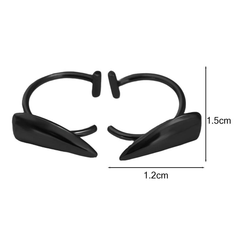 1 Paar Edelstahl Personalisierte Scharfe Zähne Fake Piercing Lippenring Punk Übertrieben Schmuck für Frauen Gothic Körperschmuck schwarz von Joom DACH