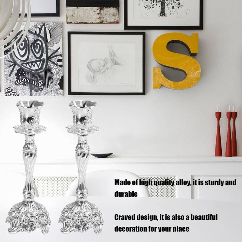 1 Paar Klassische Kerzenständer im europäischen Stil Set Einzelkopf Kerzenständer Kerzenhalter von Joom DACH