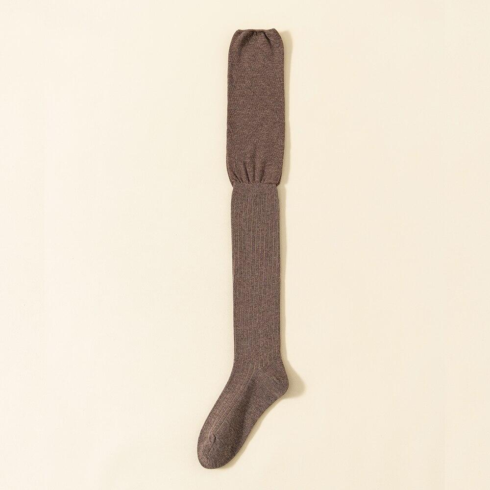 1 Paar Kniestrümpfe für Damen Herbst und Winter lange Röhre Baumwolle hohe Oberschenkelsocken Strümpfe YSL kaffeebraun von Joom DACH