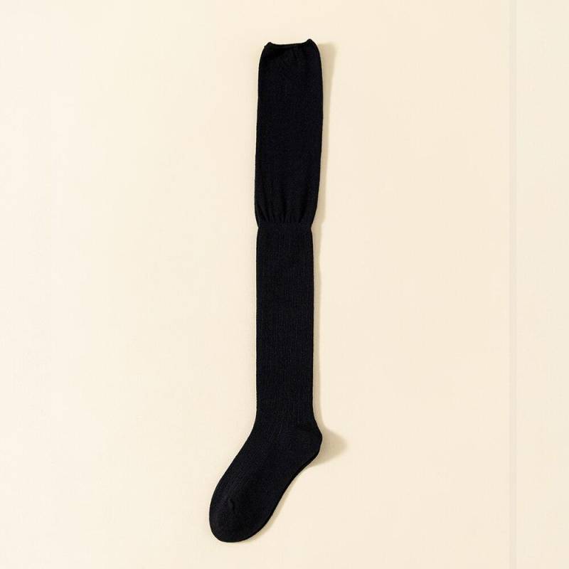 1 Paar Kniestrümpfe für Damen Herbst und Winter lange Röhre Baumwolle hohe Oberschenkelsocken Strümpfe YSL schwarz von Joom DACH