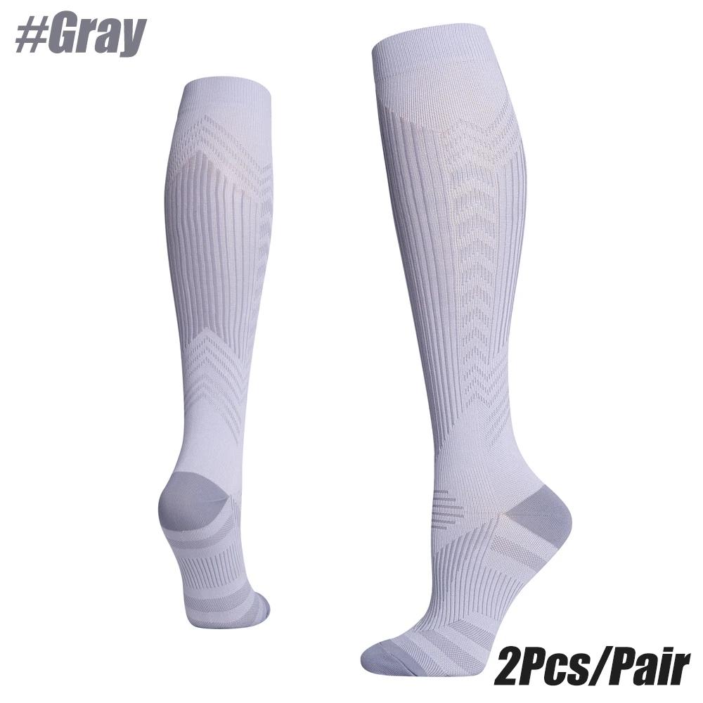 1 Paar Kompressionsstrümpfe für Männer und Frauen, 15–20 MmHg, Unterstützung beim Laufen, Krankenschwestern, im Flug, in der Schwangerschaft, im Kreislauf, Sportsocken L-XL graue von Joom DACH