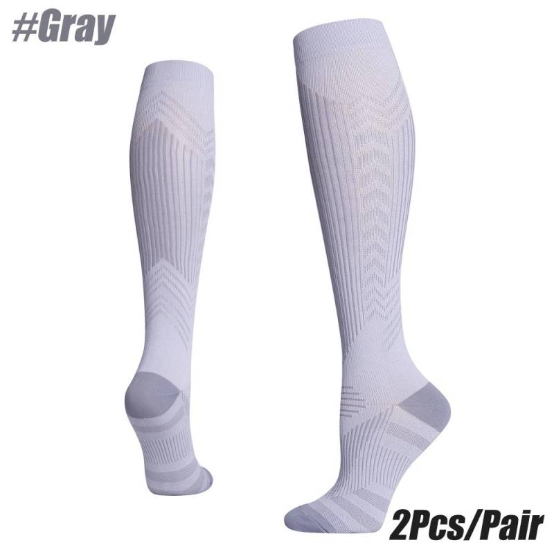 1 Paar Kompressionsstrümpfe für Männer und Frauen, 15–20 MmHg, Unterstützung beim Laufen, Krankenschwestern, im Flug, in der Schwangerschaft, im Kreislauf, Sportsocken L-XL graue von Joom DACH