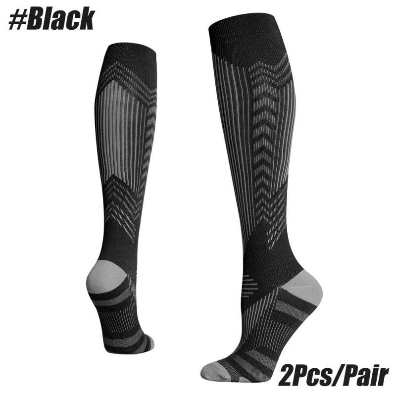 1 Paar Kompressionsstrümpfe für Männer und Frauen, 15–20 MmHg, Unterstützung beim Laufen, Krankenschwestern, im Flug, in der Schwangerschaft, im Kreislauf, Sportsocken S-M schwarz von Joom DACH