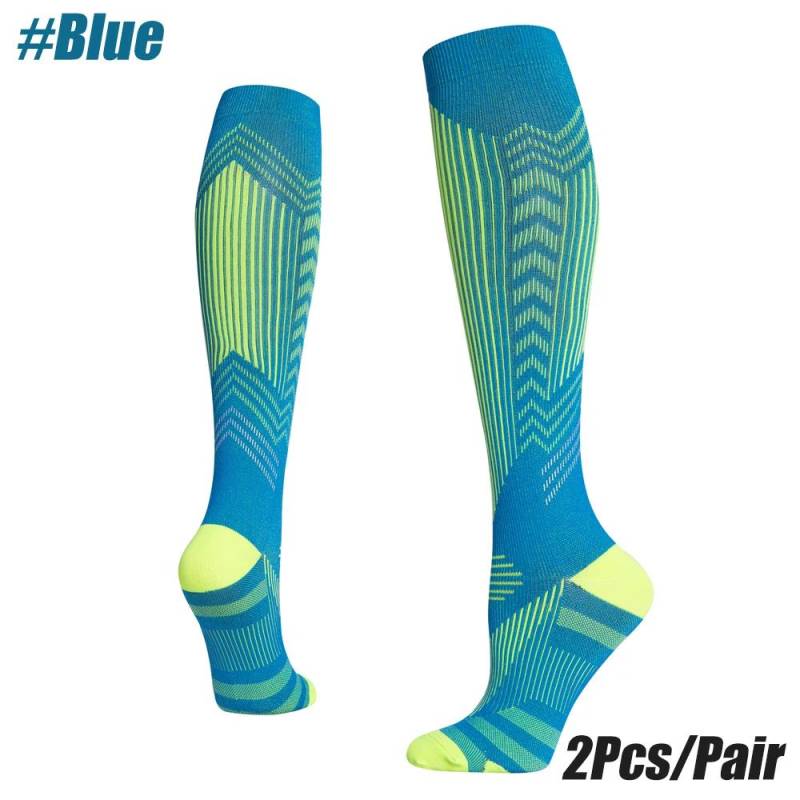 1 Paar Kompressionsstrümpfe für Männer und Frauen, 15–20 MmHg, Unterstützung beim Laufen, Krankenschwestern, im Flug, in der Schwangerschaft, im Kreislauf, Sportsocken XXL blau von Joom DACH