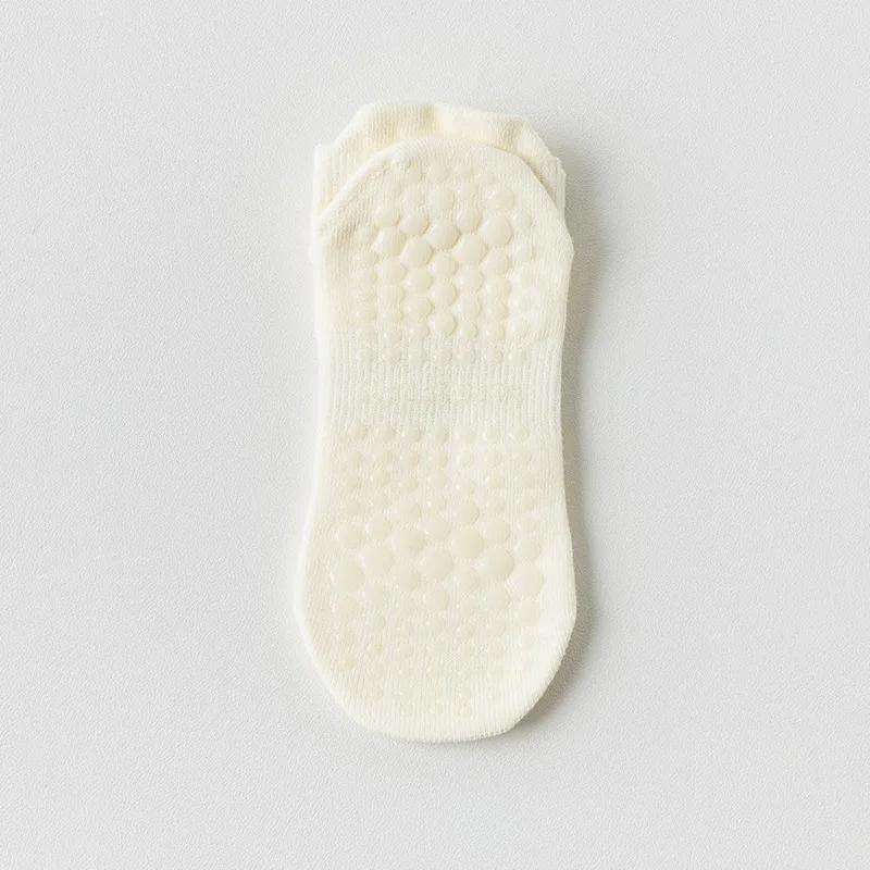 1 Paar Mesh Atmungsaktive Yoga Socken Damen Baumwolle Niedrig Geschnitten Kurz Gym Fitness Tanz Sportsocken Professionelle Rutschfeste Boden Pilates Socken milch-weiße von Joom DACH