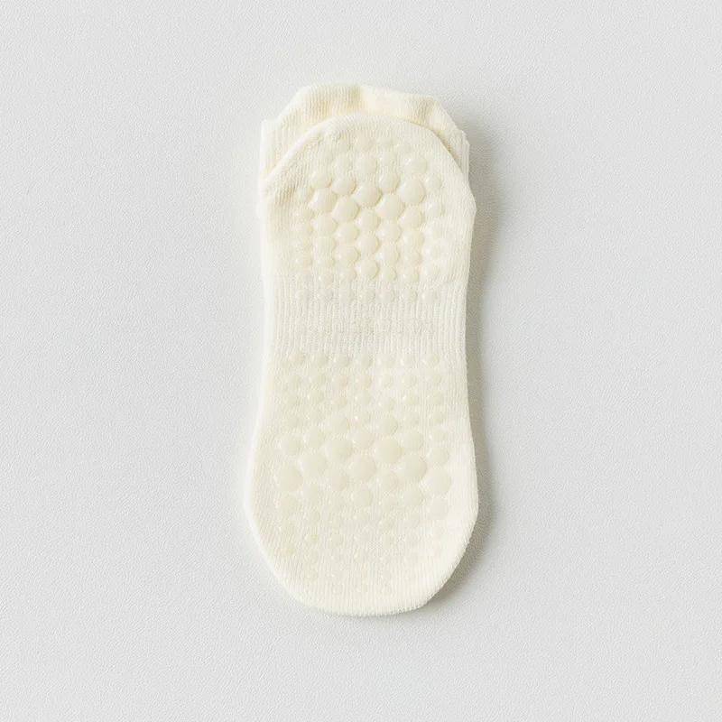 1 Paar Mesh Atmungsaktive Yoga Socken Damen Baumwolle Niedrig Geschnitten Kurz Gym Fitness Tanz Sportsocken Professionelle Rutschfeste Boden Pilates Socken milch-weiße von Joom DACH
