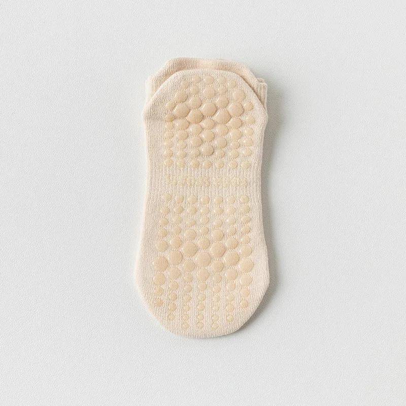 1 Paar Mesh Atmungsaktive Yoga Socken Damen Baumwolle Niedrig Geschnitten Kurz Gym Fitness Tanz Sportsocken Professionelle Rutschfeste Boden Pilates Socken beige von Joom DACH