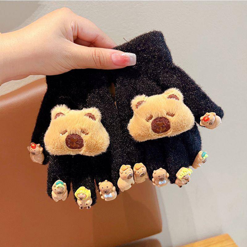 1 Paar Niedliche Cartoon Capybara Handschuhe Kinder Winter Dicke Handschuhe Outdoor Winddicht Warme Handschuhe Kältefest Fünffingerhandschuhe Geschenke von Joom DACH
