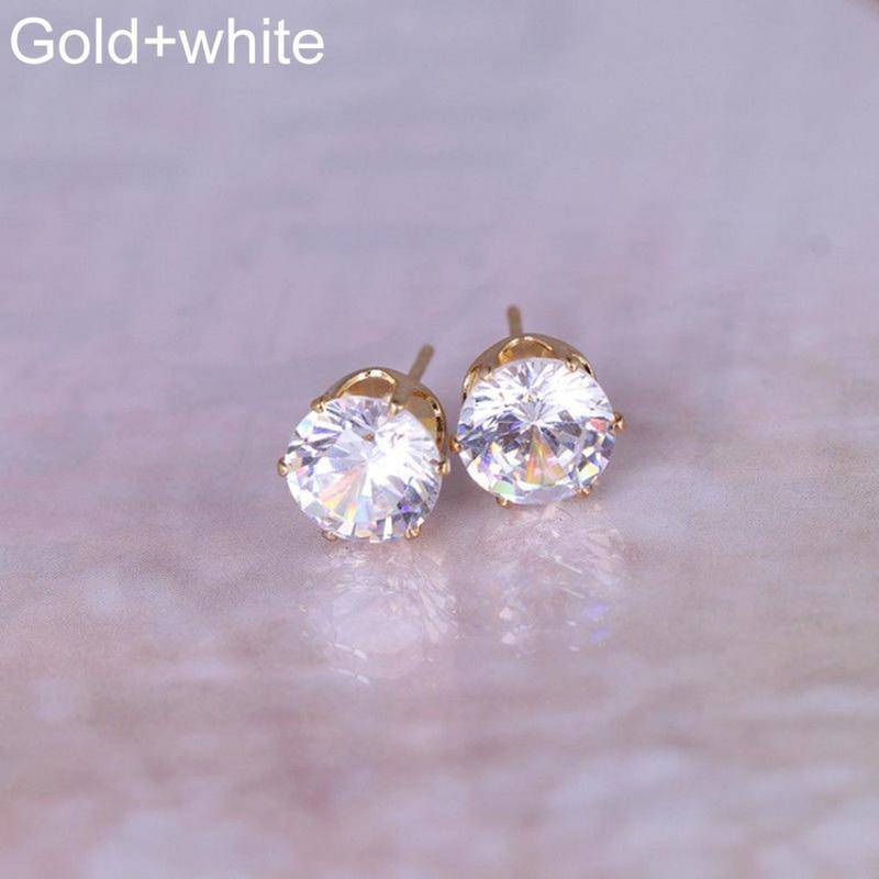 1 Paar Ohrringe Damen Modeschmuck Elegante Zirkonia Ohrstecker Hochzeitsgeschenk gold&white von Joom DACH