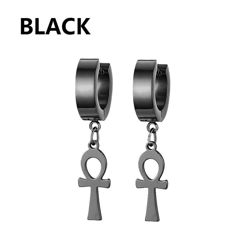 1 Paar Punk Edelstahl Stecker Ohrringe Schwarz Ohrringe Set Für Männer Frauen Vintage Hip Hop Piercing Ohrschmuck von Joom DACH