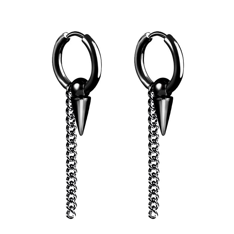 1 Paar Punk Edelstahl Stecker Ohrringe Schwarz Ohrringe Set Für Männer Frauen Vintage Hip Hop Piercing Ohrschmuck von Joom DACH