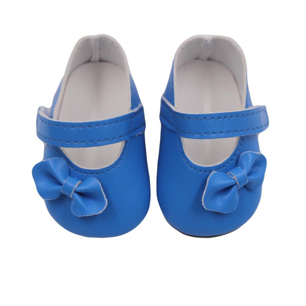 1 Paar Puppenschuhe, PU-Schuhe mit Schleife für 18 Zoll American Girl Puppen, 18 Zoll Puppenzubehör, Spielzeug 7*3*3.5cm blau von Joom DACH