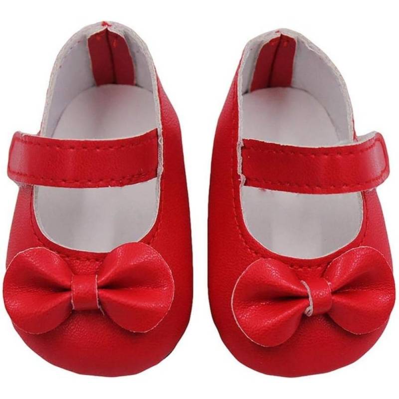 1 Paar Puppenschuhe, PU-Schuhe mit Schleife für 18 Zoll American Girl Puppen, 18 Zoll Puppenzubehör, Spielzeug 7*3*3.5cm rot von Joom DACH
