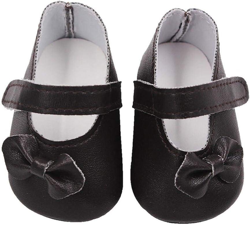 1 Paar Puppenschuhe, PU-Schuhe mit Schleife für 18 Zoll American Girl Puppen, 18 Zoll Puppenzubehör, Spielzeug 7*3*3.5cm schwarz von Joom DACH