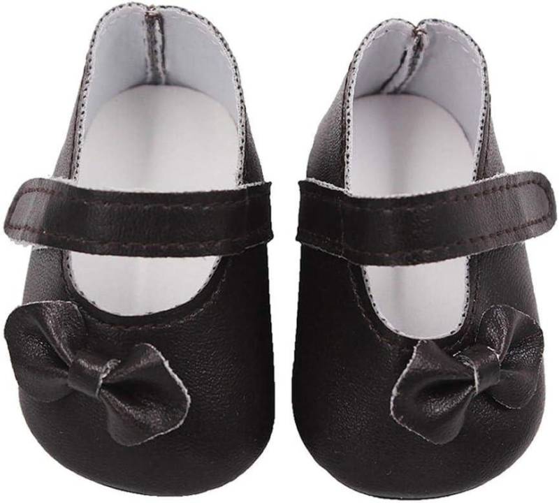 1 Paar Puppenschuhe, PU-Schuhe mit Schleife für 18 Zoll American Girl Puppen, 18 Zoll Puppenzubehör, Spielzeug 7*3*3.5cm schwarz von Joom DACH