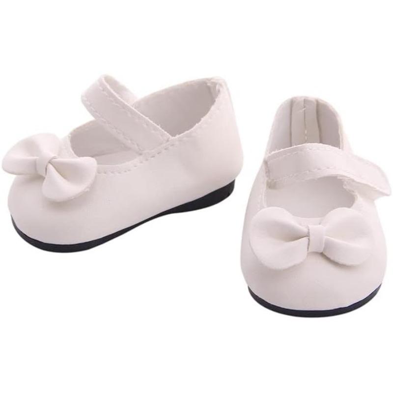 1 Paar Puppenschuhe, PU-Schuhe mit Schleife für 18 Zoll American Girl Puppen, 18 Zoll Puppenzubehör, Spielzeug 7*3*3.5cm weiß von Joom DACH
