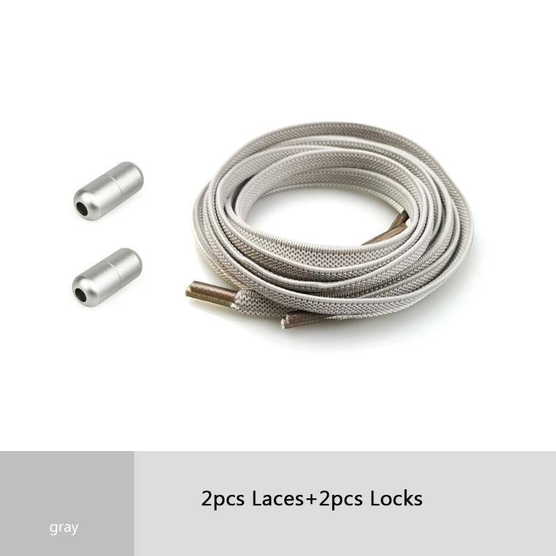 1 Paar Schnürsenkel ohne Krawatte, Unisex, elastische Schnürsenkel, Sneakers, Aluminium-Metallverschluss, Schnürsenkel für Schuhe, Kinder und Erwachsene, schnelle, faule Schnürsenkel grau 1 Paar Schnürsenkel ohne Krawatte, Unisex, elastische Schnürsenkel, Sneakers, Aluminium-Metallverschluss, Schnürsenkel für Schuhe, Kinder und Erwachsene, schnelle, faule Schnürsenkel grau von Joom DACH