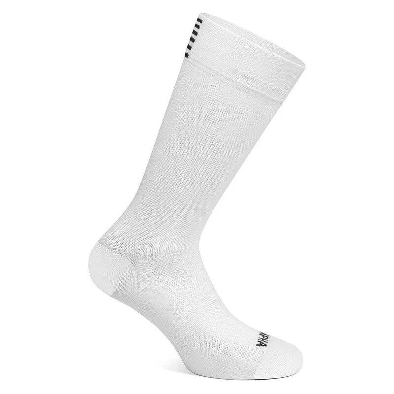 1 Paar Sportsocken in der Mitte der Wade zum Radfahren, Laufen, schweißabsorbierende, atmungsaktive Sportsocken für Männer und Frauen weiß von Joom DACH