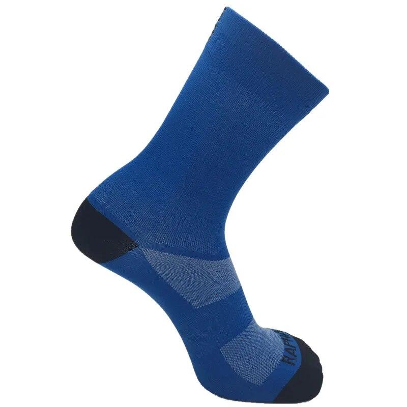 1 Paar Sportsocken in der Mitte der Wade zum Radfahren, Laufen, schweißabsorbierende, atmungsaktive Sportsocken für Männer und Frauen blau von Joom DACH