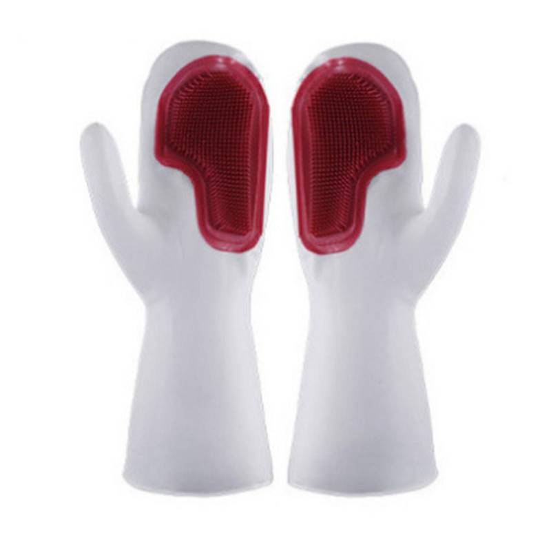 1 Paar Spülhandschuhe Wasserdicht Isolierte Silikon Reinigungsbürsten Handschuhe Wiederverwendbar Damen rot 1 Paar Spülhandschuhe Wasserdicht Isolierte Silikon Reinigungsbürsten Handschuhe Wiederverwendbar Damen rot von Joom DACH