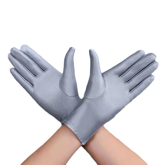 1 Paar Unisex-Handschuhe mit fünf Fingern, einfarbig, elastisch, rutschfest, Sonnenschutz, atmungsaktiv, weich, für Bühnenauftritte, Auktionen, Rituale, Mädchen von Joom DACH