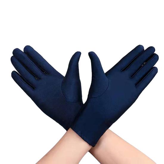 1 Paar Unisex-Handschuhe mit fünf Fingern, einfarbig, elastisch, rutschfest, Sonnenschutz, atmungsaktiv, weich, für Bühnenauftritte, Auktionen, Rituale, Mädchen von Joom DACH