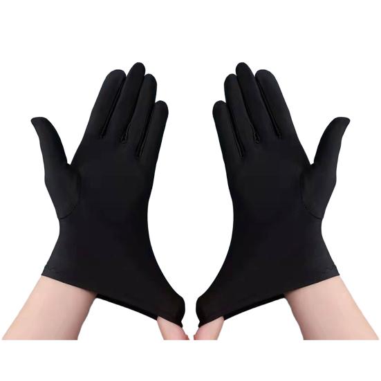1 Paar Unisex-Handschuhe mit fünf Fingern, einfarbig, elastisch, rutschfest, Sonnenschutz, atmungsaktiv, weich, für Bühnenauftritte, Auktionen, Rituale, Mädchen von Joom DACH