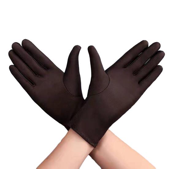 1 Paar Unisex-Handschuhe mit fünf Fingern, einfarbig, elastisch, rutschfest, Sonnenschutz, atmungsaktiv, weich, für Bühnenauftritte, Auktionen, Rituale, Mädchen von Joom DACH