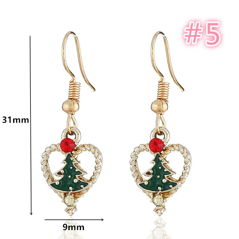 1 Paar Weihnachtsbaum-Ohrring-Anhänger, Weihnachtsdekoration für Zuhause, frohes neues Jahr 2020, Weihnachten 5 von Joom DACH