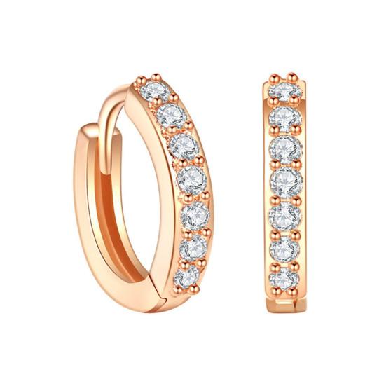 1 Paar elegante Strass Creolen Intarsien glänzende Frauen Piercing Runde Ohrringe Party Schmuck Geschenk goldgelb von Joom DACH