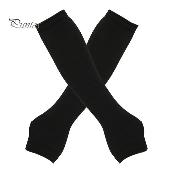 1 Paar gestreifte fingerlose Handschuhe für Damen, gestrickte Ellenbogenfäustlinge für den Winter, weich, dehnbar, Armstulpen, Weihnachtsgeschenk schwarz von Joom DACH