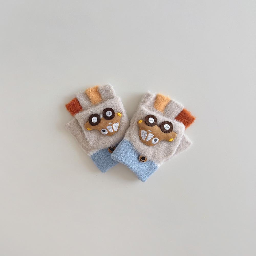 1 Paar Kinder Halbfingerhandschuhe Winter Warm Jungen Thermohandschuhe mit Coolen Automuster Kleinkind Baby Rutschfest Touchscreen Handschuhe von Joom DACH