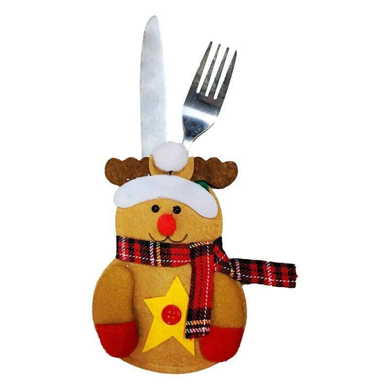 1 Pcs Nette Weihnachten Weihnachten Decor Santa Küche Deer Geschirr Halter Tasche Abendessen Tasche von Joom DACH