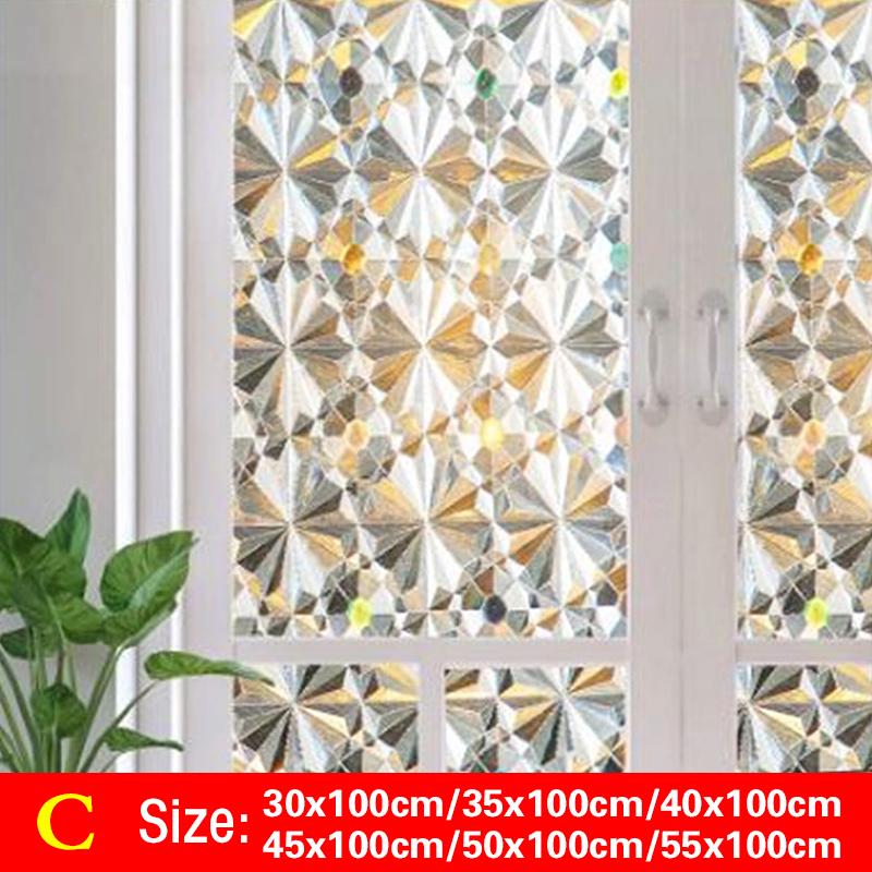 1 Rolle Home Decor Privatsphäre Fenster Glas Film Aufkleber gebeizt 3D dekorative selbstklebende Aufkleber 55x100cm von Joom DACH