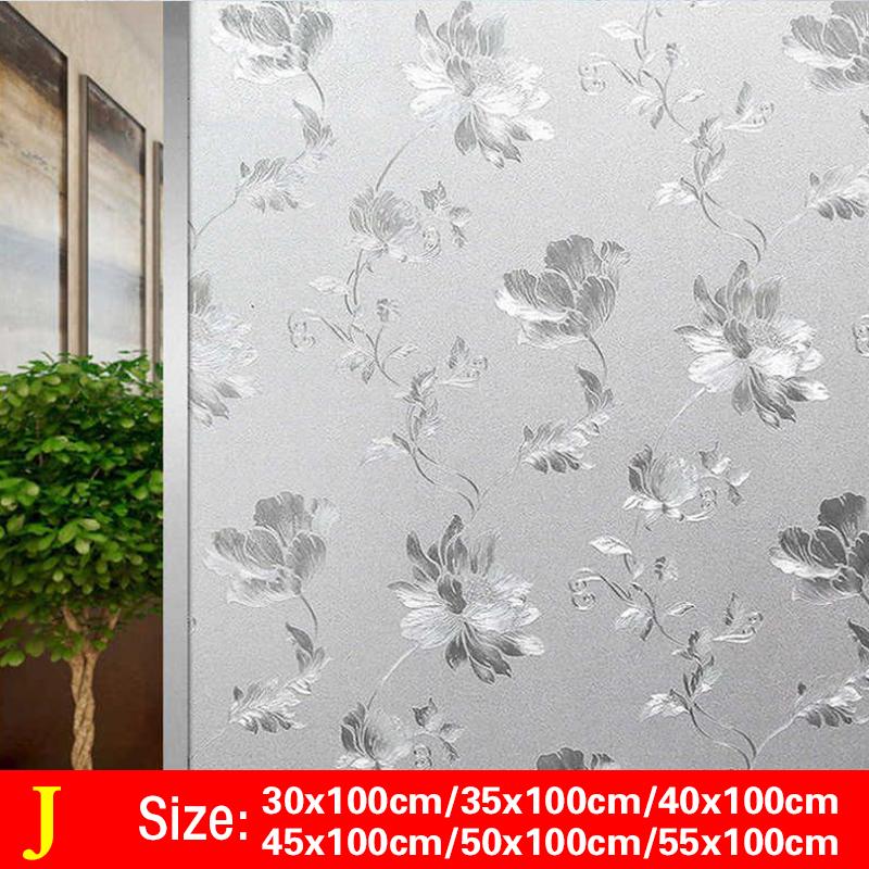 1 Rolle gebeizter 3D-dekorativer Sichtschutz-Anti-UV-Fensterglasfolienaufkleber, selbstklebende Aufkleber 55x100cm von Joom DACH
