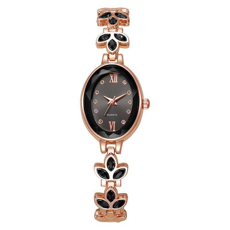 1 STK Neue Luxusuhr mit Vollkörper-Strassbesatz, Damen-Rundzifferblatt klein, Mode-Temperament, besetzt mit farbigen Diamanten, kleine Armbanduhr schwarz von Joom DACH