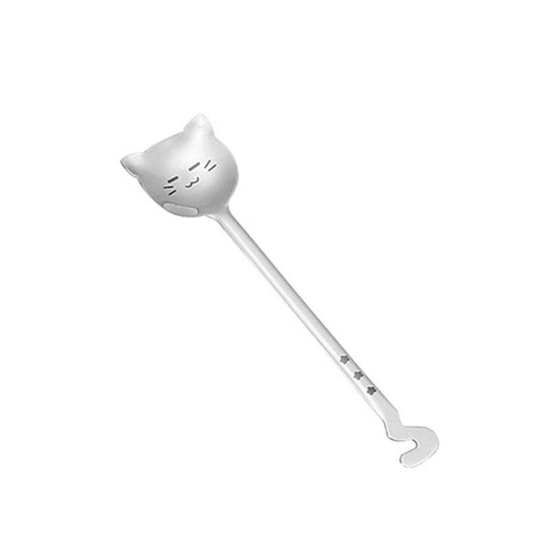 1 STÜCK Lustiger Teelöffel für Kaffee Katze mit langem Schwanz Kaffeelöffel Löffel mit langem Griff Geburtstagsgeschenk 304 Edelstahl Geschirr Style 6-Flower von Joom DACH